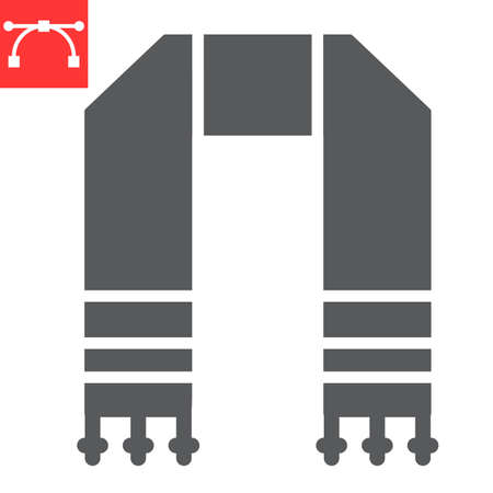 Hebrew tallit glyph icon, rosh hashanah and hanukkah, jewish tallit sign vector graphics, editable stroke solid icon, eps 10.のイラスト素材