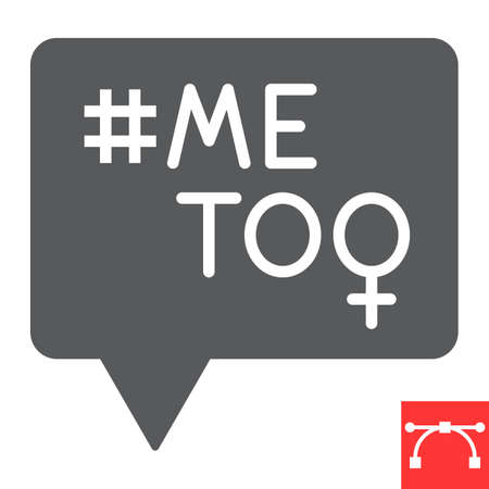 Me too glyph icon, sexism and feminism, me too sign vector graphics, editable stroke solid icon,のイラスト素材