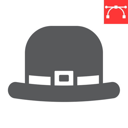 Leprechaun hat glyph icon, St. Patricks day and holiday, hat vector icon, vector graphics, editable stroke solid sign.のイラスト素材