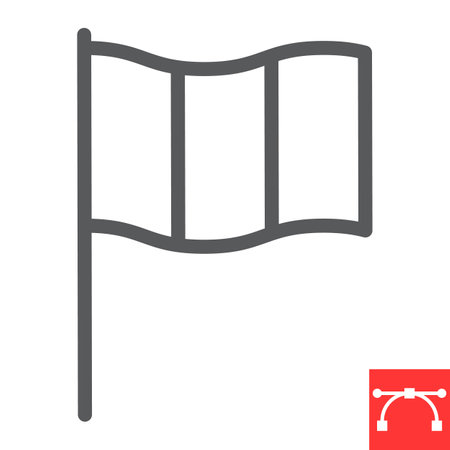 Ireland flag line icon, St. Patricks day and country, irish flag vector icon, vector graphics, editable stroke outline sign.のイラスト素材