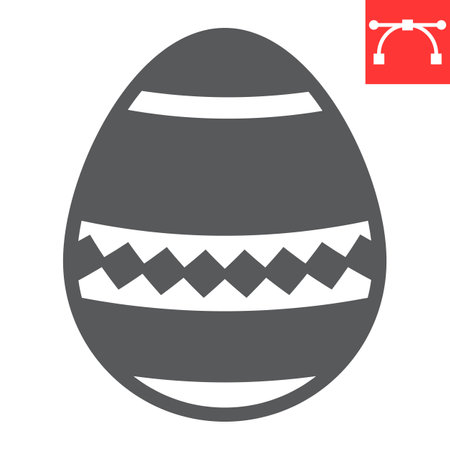 Easter egg glyph icon, Happy Easter and holiday, egg vector icon, vector graphics, editable stroke solid sign.のイラスト素材