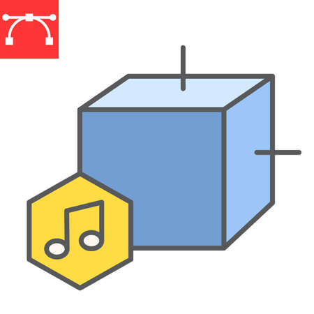 Music NFT color line iconのイラスト素材