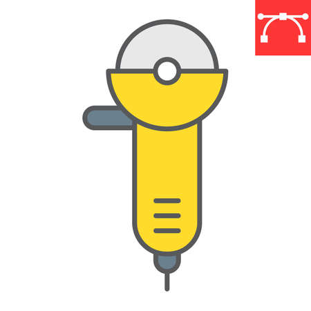 Angle grinder color line iconのイラスト素材