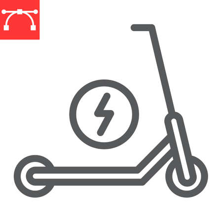 Electric scooter line iconのイラスト素材