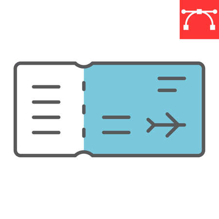 Air ticket color line iconのイラスト素材