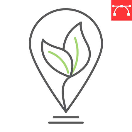 Locally grown line icon, eco local and healthy, locally grown vector icon, vector graphics, editable stroke outline sign,  .のイラスト素材