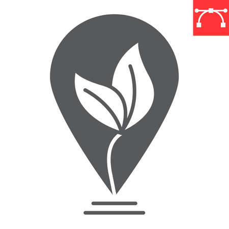Locally grown glyph icon, eco local and healthy, locally grown vector icon, vector graphics, editable stroke solid sign,  .のイラスト素材