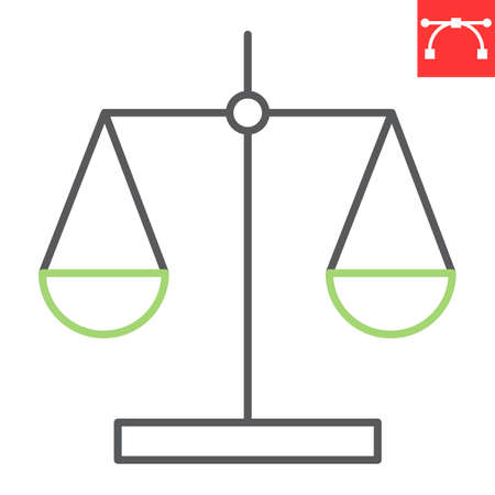 Fair trade line icon, balance and judge, libra vector icon, vector graphics, editable stroke outline sign,  .のイラスト素材
