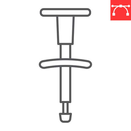 Chiropractic adjusting tool line icon, rehabilitation and physiotherapy, chiropractor tool vector icon, vector graphics, editable stroke outline signのイラスト素材
