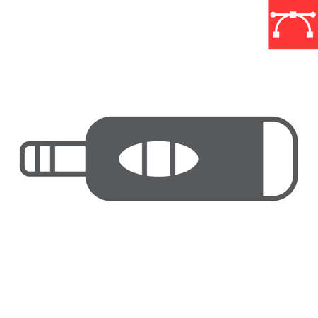 Pregnancy test glyph icon, medical and result, pregnancy test vector icon, vector graphics, editable stroke solid sign, eps 10.のイラスト素材