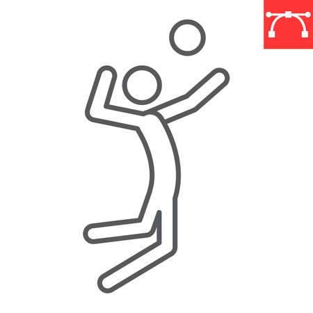 Volleyball sport line iconのイラスト素材