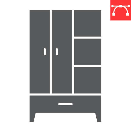 Wardrobe glyph iconのイラスト素材