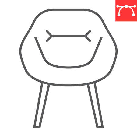 Soft armchair line iconのイラスト素材