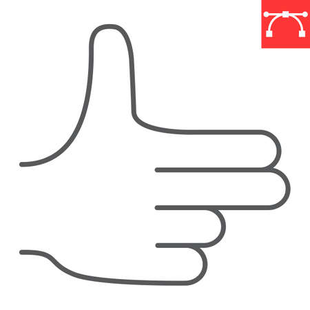 Bang bang gesture line iconのイラスト素材