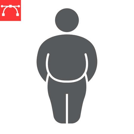Fat man glyph iconのイラスト素材