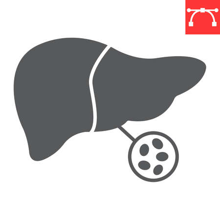 Fatty liver glyph iconのイラスト素材