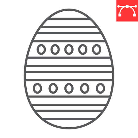 Easter egg line iconのイラスト素材
