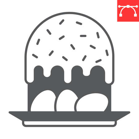 Easter cake glyph iconのイラスト素材