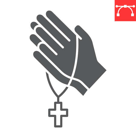 Pray glyph iconのイラスト素材