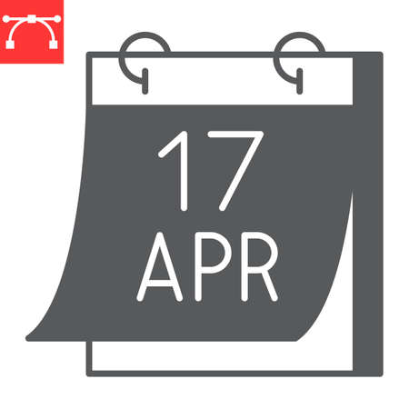 April 17 calendar glyph iconのイラスト素材