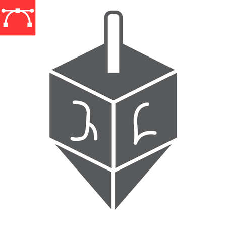 Dreidel glyph iconのイラスト素材