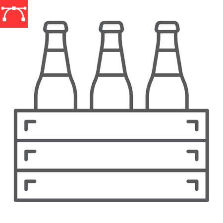 Case of beer line iconのイラスト素材