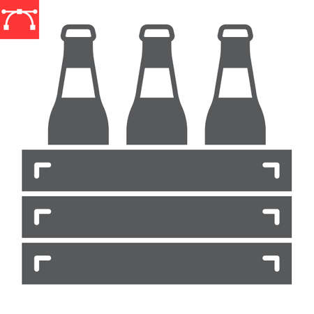 Case of beer glyph iconのイラスト素材