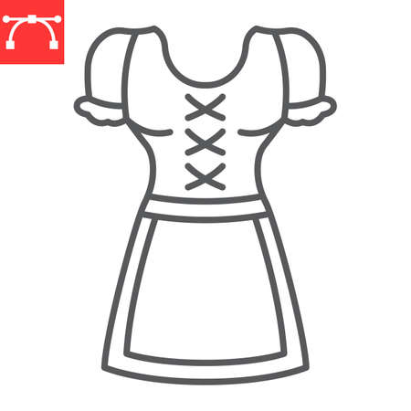 Dirndl line iconのイラスト素材