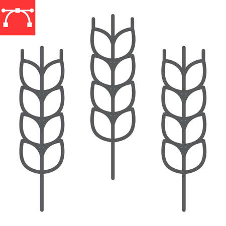 Wheat line iconのイラスト素材