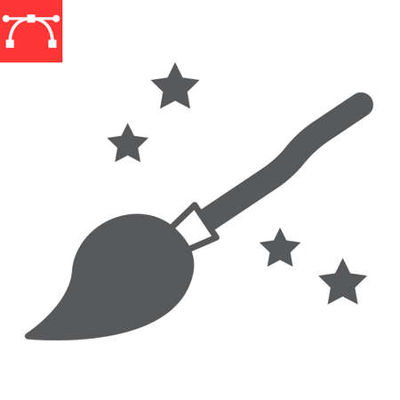 Witch broom glyph iconのイラスト素材