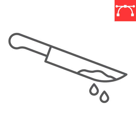 Bloody knife line iconのイラスト素材