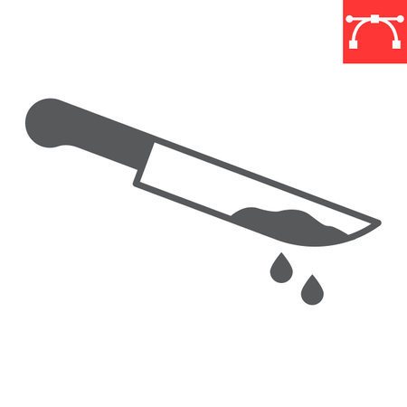 Bloody knife line iconのイラスト素材