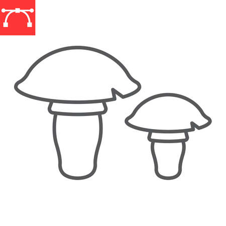 Mushrooms line iconのイラスト素材