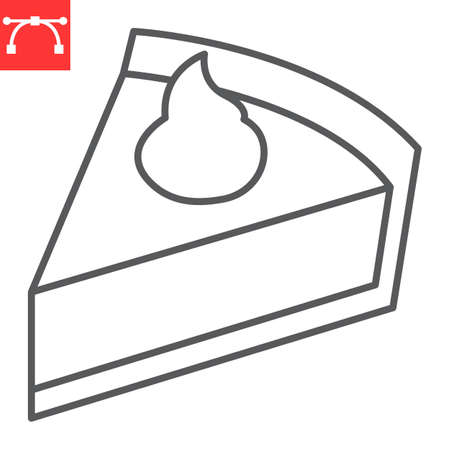 Pumpkin pie line iconのイラスト素材