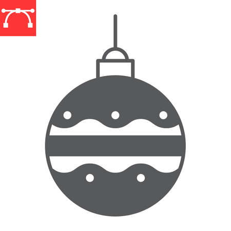 Christmas ball glyph iconのイラスト素材