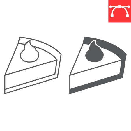 Pumpkin pie line iconのイラスト素材