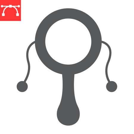 Rattle drum glyph iconのイラスト素材