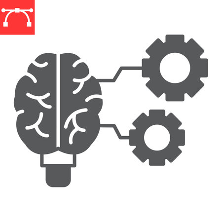 Machine learning glyph iconのイラスト素材