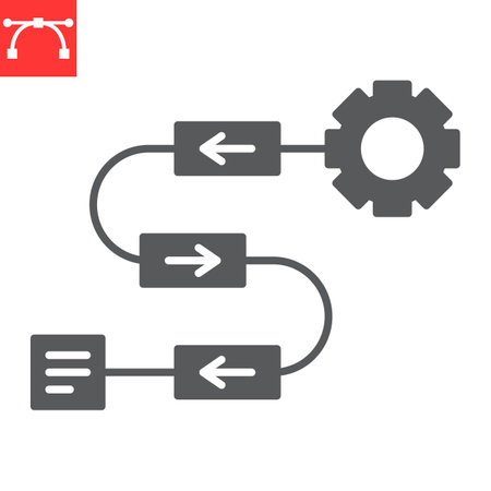Workflow glyph iconのイラスト素材