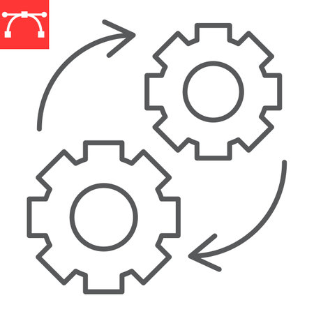 Avtomatic solution line iconのイラスト素材