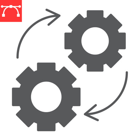 Avtomatic solution glyph iconのイラスト素材