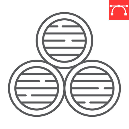 Wine vault line icon, fermentation and alcohol, wine cellar vector icon, vector graphics, editable stroke outline sign, eps 10.のイラスト素材