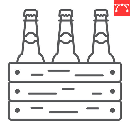 Beer box line iconのイラスト素材