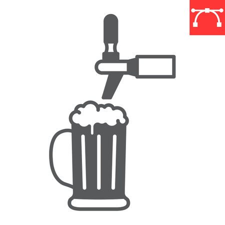 Beer tap glyph iconのイラスト素材