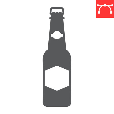 Beer bottle glyph iconのイラスト素材
