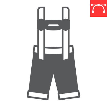 Lederhosen glyph iconのイラスト素材
