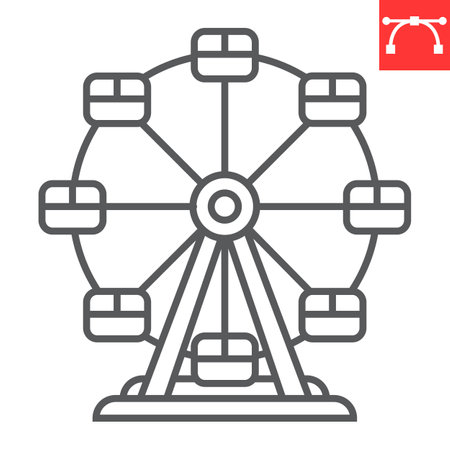 Ferris wheel line iconのイラスト素材