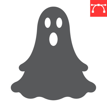 Ghost glyph icon, halloween and holiday, horror vector icon, boo vector graphics, editable stroke solid sign, eps 10.のイラスト素材