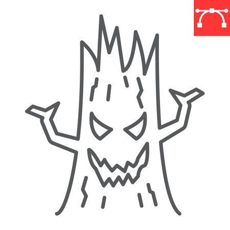 Spooky tree line iconのイラスト素材