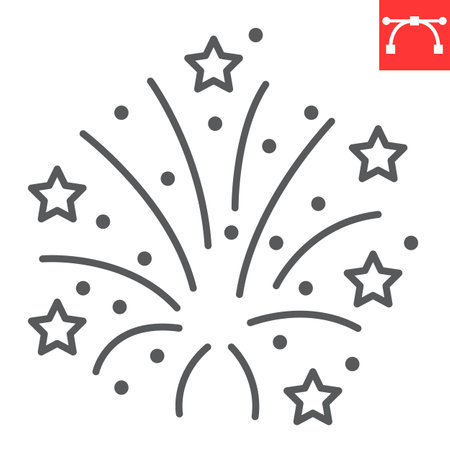 Fireworks line iconのイラスト素材